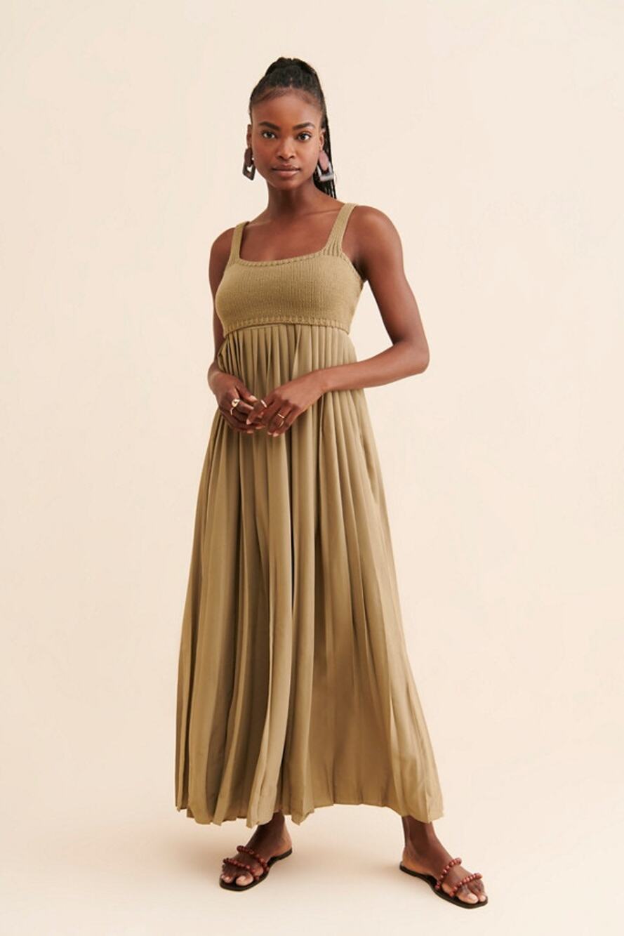 Mare Mare Pleated Maxi Dress, NWOT, Size S